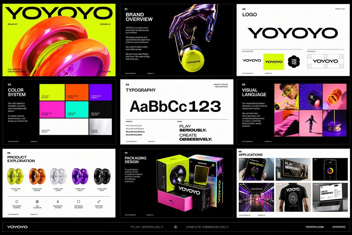 Product & Brand: Create a polished multi-page (multiple images) brand kit for a company called ...